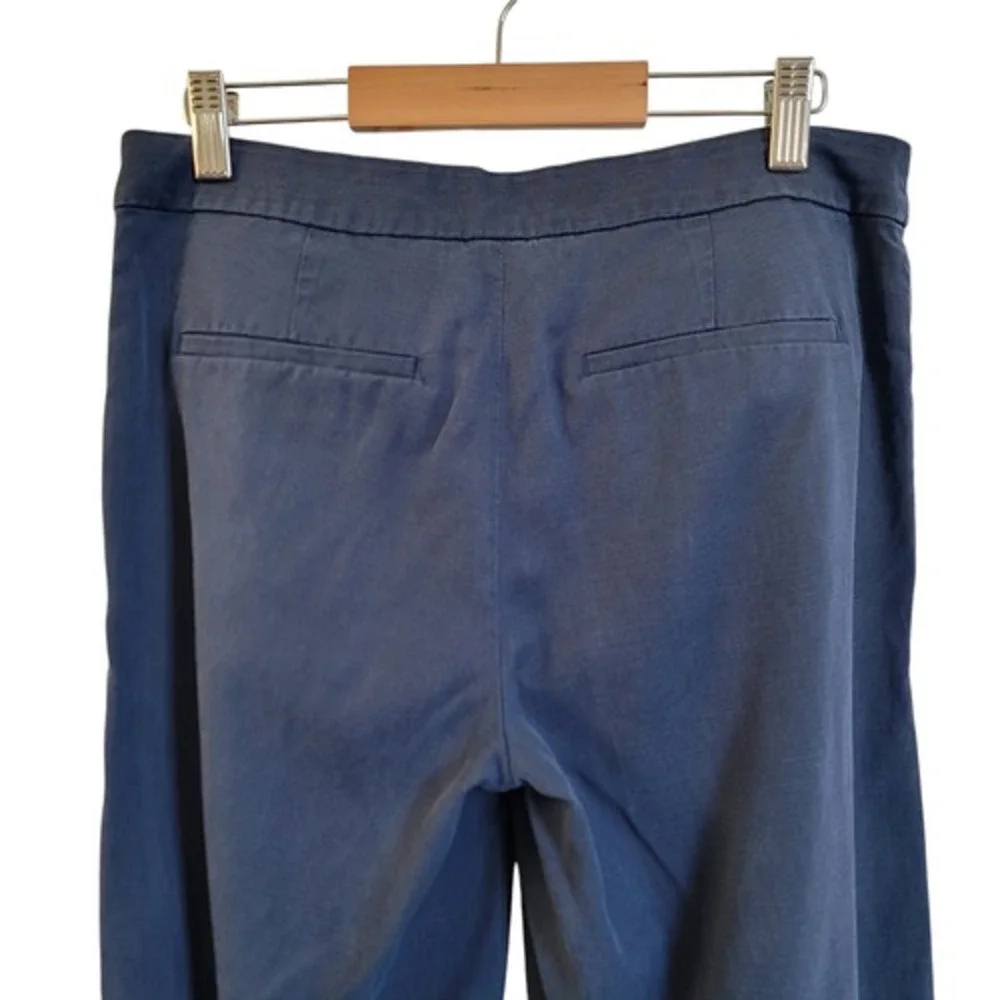 Banana Republic Linen Slub Wide Leg Tapestry Navy Blue Pant Sz 4‎ Coastal Beachy